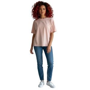 Gymshark Pink Oversized Drop Shoulder Cotton T-Shirt Relaxed Fit Tee
